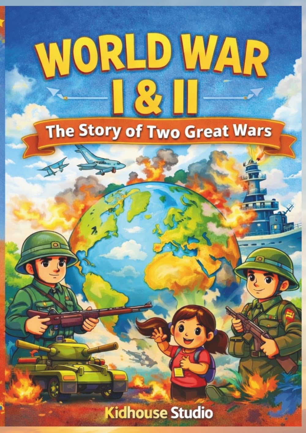 World War I & II for Kids: A Fun and Easy Guide with Facts, Illustrations and Quiz for Young Learners